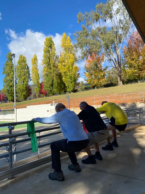 BUMS members at an outdoor exercise session