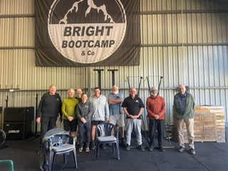 Julie Blake with the BUMS gym group at Bright Bootcamp